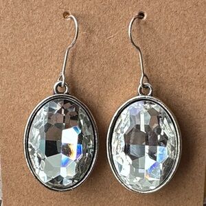 Elegant Silver Crystal Drop Earrings